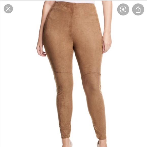 LYSSE HIGH WAIST TAN FAUX SUEDE LEGGING PANTS - Picture 4 of 11